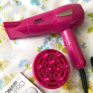 Conair mini pro travel hairdryer pink